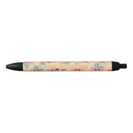 Gold | Chic Watercolor Floral Personalisiert Kugelschreiber