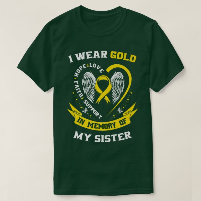 Gold Childhood Cancer Awareness Items Sister Men W T-Shirt (Design vorne)