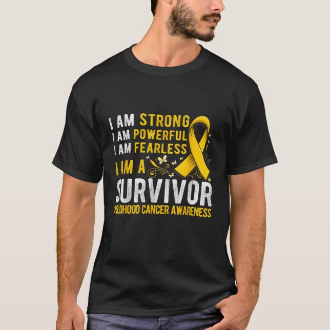 Gold Childhood Cancer survivor Support Childhood C T-Shirt (Vorderseite)