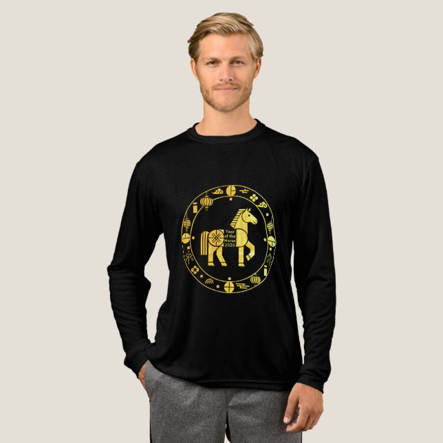 Gold Chinesisch im neuen Jahr 2026 Tri-Blend Shirt (Volle Vorderseite)