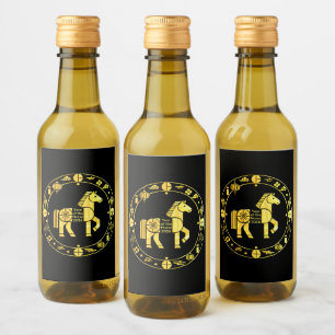 Gold Chinesisch im neuen Jahr 2026 Weinetikett