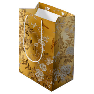 Gold Chinoiserie Blumenbeutel Mittlere Geschenktüte