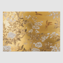 Gold Chinoiserie Blumenzellenpapier Seidenpapier