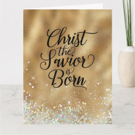 Gold Christ der Retter Christlich Karte