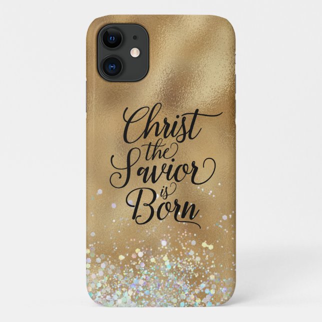 Gold Christ der Retter Christliche Weihnachten Case-Mate iPhone Hülle (Rückseite)
