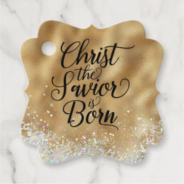 Gold Christ der Retter Christliche Weihnachten Geschenkanhänger