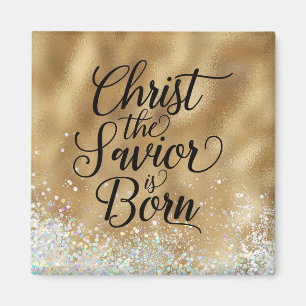 Gold Christ der Retter Christliche Weihnachten Magnet