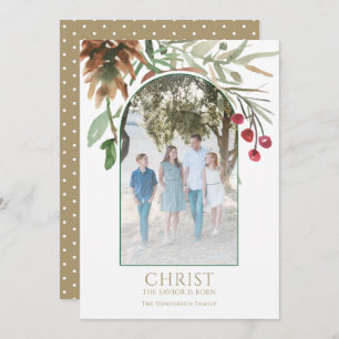 Gold Christ ist die Geborene religiöse Weihnachtsk Feiertagskarte