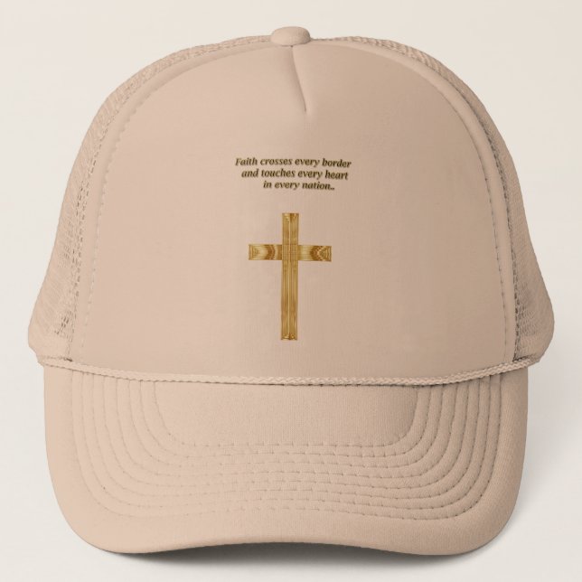 Gold Christian Faith cross with funny saying Truckerkappe (Vorderseite)