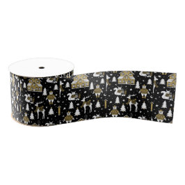 Gold Christmas Aesthetic Pattern- Elegant Metallic Ripsband
