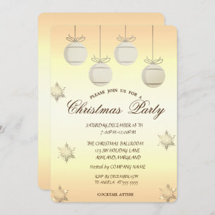 Gold Christmas Ball Weihnachts-Party Einladung