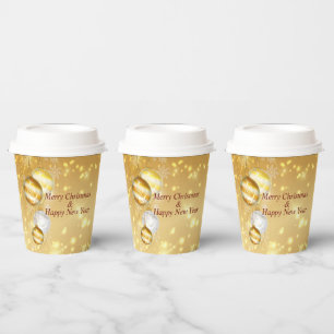 Gold Christmas Balls Paper Cup Pappbecher