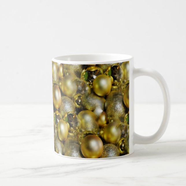 Gold Christmas Baubles Kaffeetasse (Rechts)