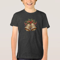 Gold Christmas Bells Boys T - Shirt