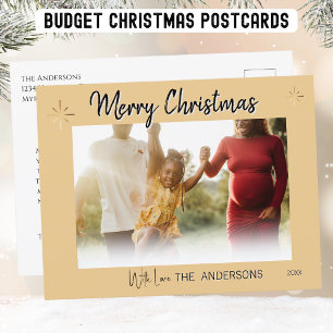 Gold Christmas Foto Custom Postcard Feiertagspostkarte