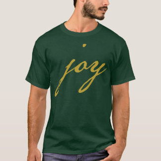Gold Christmas Joy Minimal Typografie T-Shirt