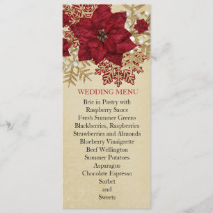 Gold Christmas Miracle Wedding Menu Menükarte