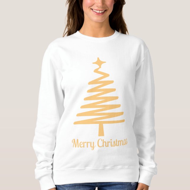 Gold Christmas Novelty weiß Sweatshirt (Vorderseite)