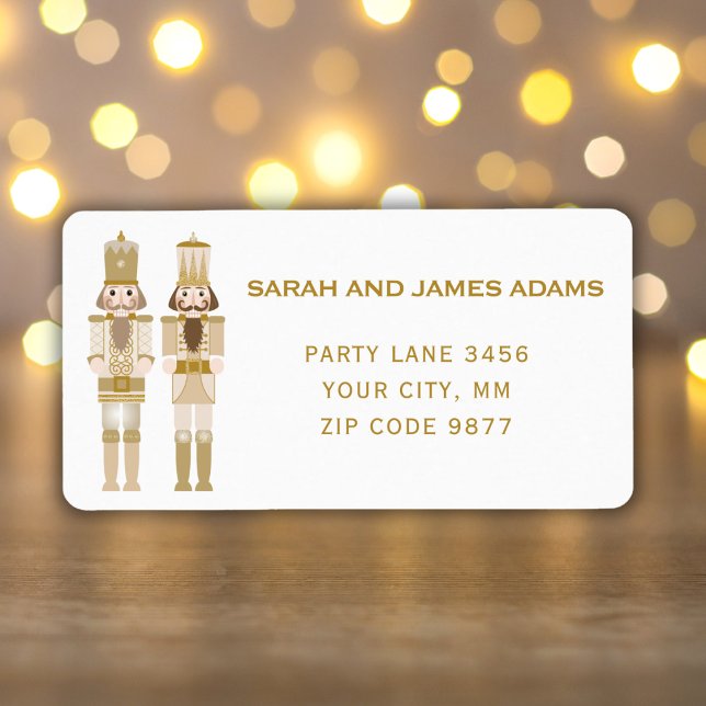 GOLD CHRISTMAS NUTCRACKER ADRESSE STICKER ADRESSAUFKLEBER (Von Creator hochgeladen)