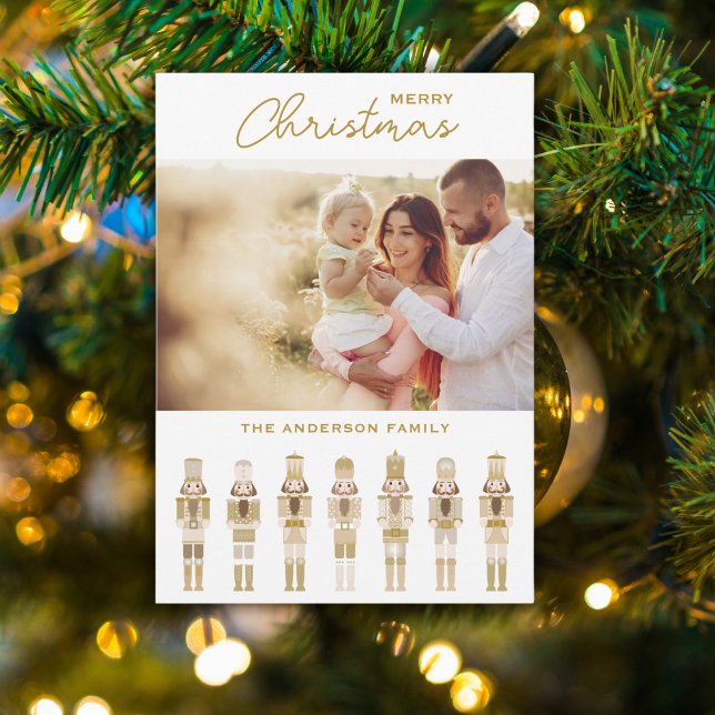 GOLD CHRISTMAS NUTCRACKER FOTO GREETKARTE EINLADUNG (Von Creator hochgeladen)