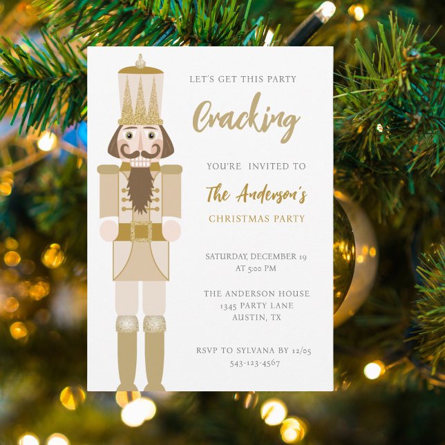 GOLD CHRISTMAS NUTCRACKER PARTY URLAUB EINLADUNG (Von Creator hochgeladen)