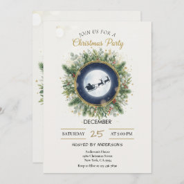 Gold Christmas Party Invitation | Editable Friends Einladung