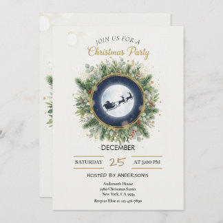 Gold Christmas Party Invitation | Editable Friends Einladung