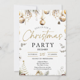 Gold Christmas Party Invitation | Editable Friends Einladung
