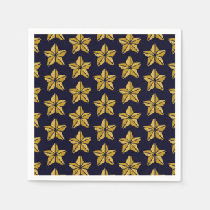 Gold Christmas Star Pattern Napkins Serviette