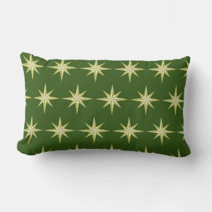 Gold Christmas Stars Lumbar Pillow Lendenkissen