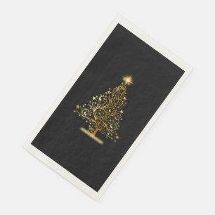 Gold Christmas Tree Napkins Serviette