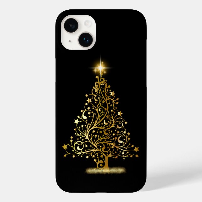 Gold Christmas Tree Phone Case (Rückseite)