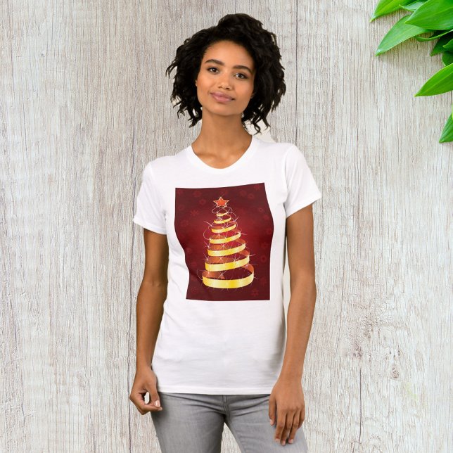 Gold Christmas Tree Womens T - Shirt (Von Creator hochgeladen)