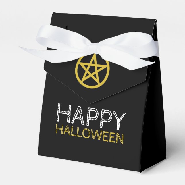 Gold Circlated Pentagram, glückliches Halloween Geschenkschachtel (Vorderseite)