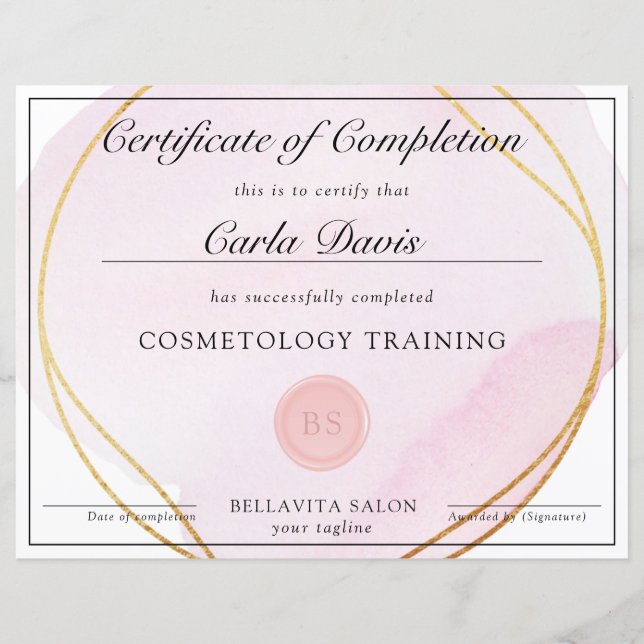 Gold Circle Award für das goldene Rosa Skript (Vorderseite)