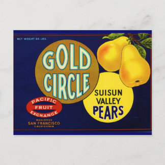 Gold Circle Birnen Postkarte