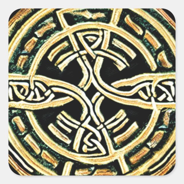 Gold Circle Cross Aufkleber (Vorderseite)