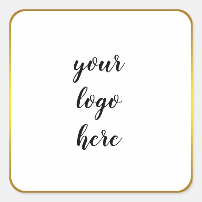 Gold Circle Rings Border Glitzer Custom Logo Class Quadratischer Aufkleber (Vorderseite)