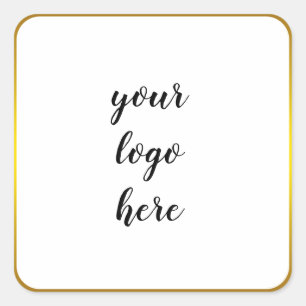 Gold Circle Rings Border Glitzer Custom Logo Class Quadratischer Aufkleber