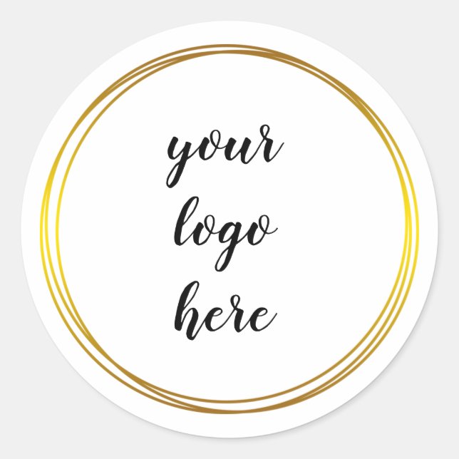 Gold Circle Rings Border Glitzer Custom Logo Class Runder Aufkleber (Vorderseite)