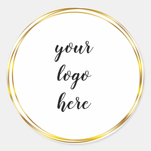 Gold Circle Rings Border Glitzer Custom Logo Class Runder Aufkleber (Vorderseite)
