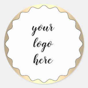 Gold Circle Rings Border Glitzer Custom Logo Clubs Runder Aufkleber