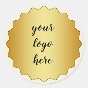 Gold Circle Rings Border Glitzer Custom Logo Clubs Runder Aufkleber