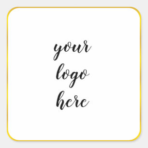 Gold Circle Rings Border Glitzer Custom Logo Quadratischer Aufkleber