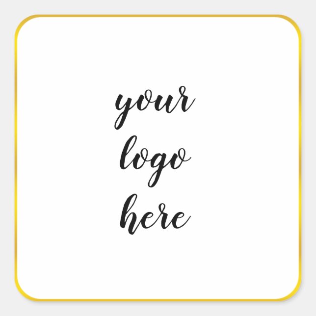 Gold Circle Rings Border Glitzer Custom Logo Quadratischer Aufkleber (Vorderseite)