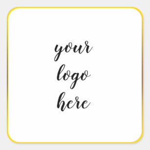 Gold Circle Rings Border Glitzer Custom Logo Quadratischer Aufkleber