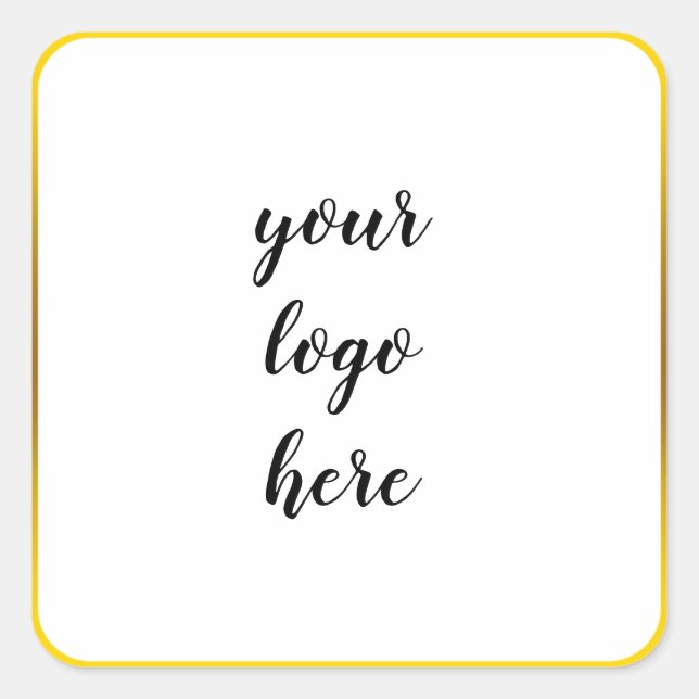 Gold Circle Rings Border Glitzer Custom Logo Quadratischer Aufkleber (Vorderseite)