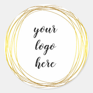 Gold Circle Rings Border Glitzer Custom Logo Runder Aufkleber