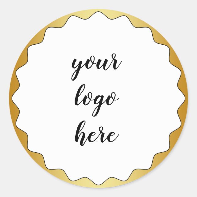 Gold Circle Rings Border Glitzer Custom Logo Runder Aufkleber (Vorderseite)