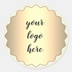 Gold Circle Rings Border Glitzer Custom Logo Runder Aufkleber